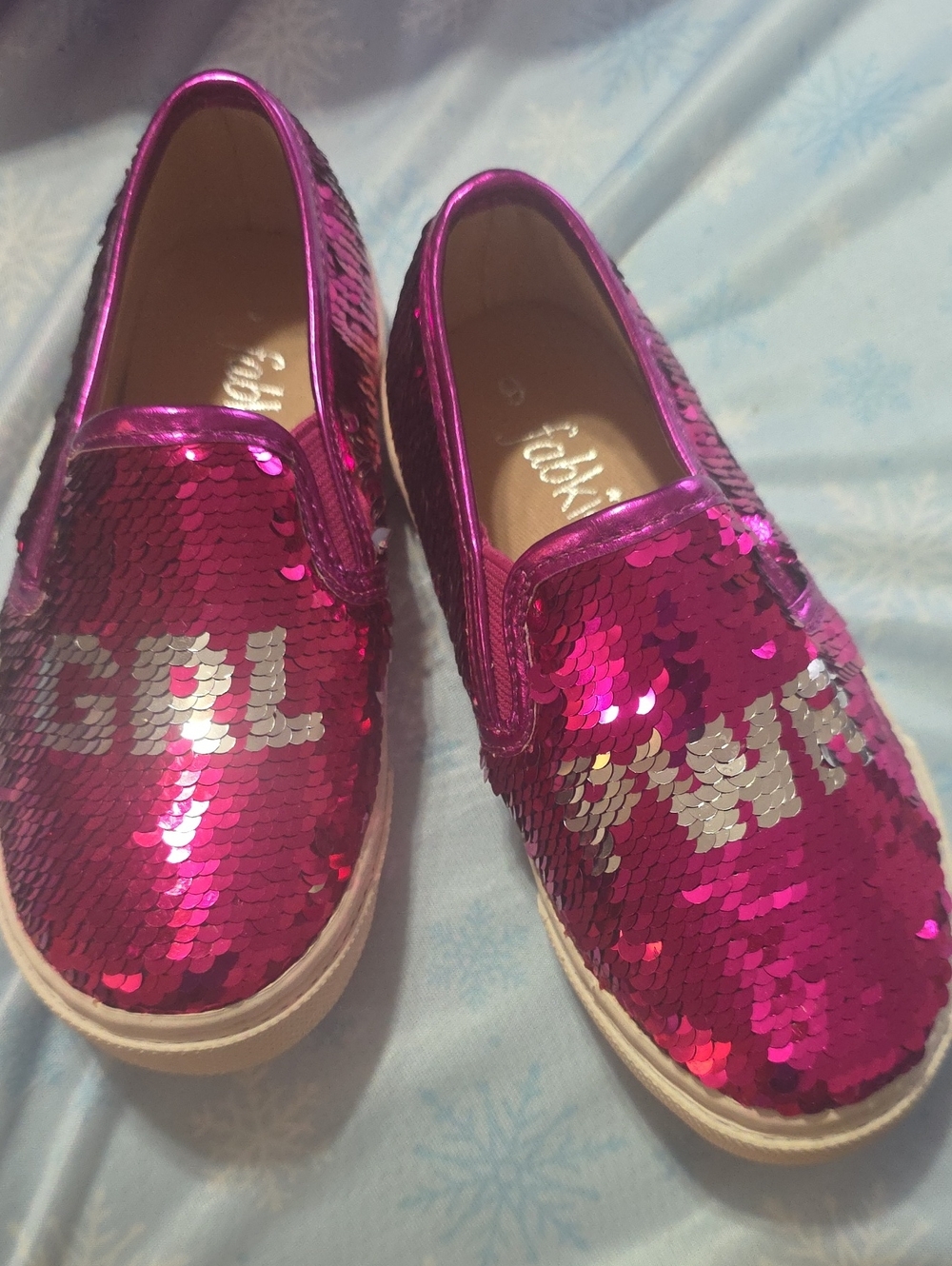 fabkids Hot Pink Sequin Slip-On Sneakers